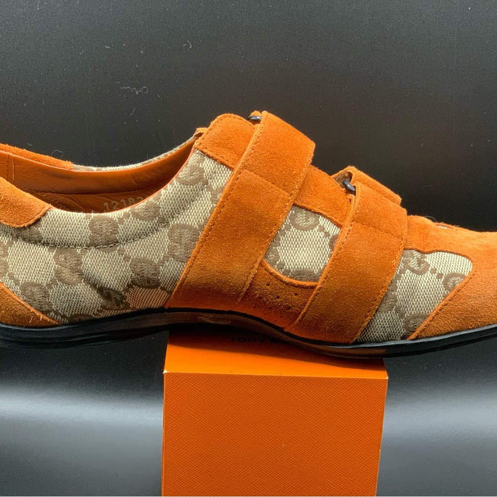 Gucci Orange Suede & GG Canvas Sneakers - Picture 12 of 15